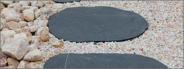 21kg Schieferplatten 20-40cm Landschaftbau Rasen Marmor Trittplatten Granitstein 