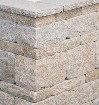 Granit gelb Systemmauer