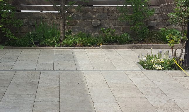 Muschelkalk Bodenplatten Naturstein outdoor