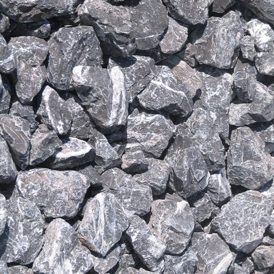 Alpenkalk Splitt dunkel anthrazit mit weißen Schlieren