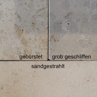 Jurakalk Bodenplatten verschiedene Oberflächenbearbeitungen