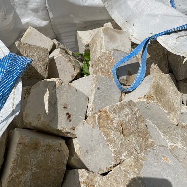 Jurakalk Pflastersteine getrommelt im Detail