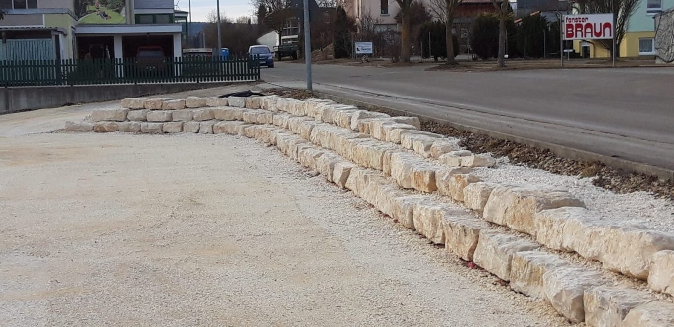 Jurakalk Quader grob Hangabsicherung mit Jurakalk Quadersteine grob