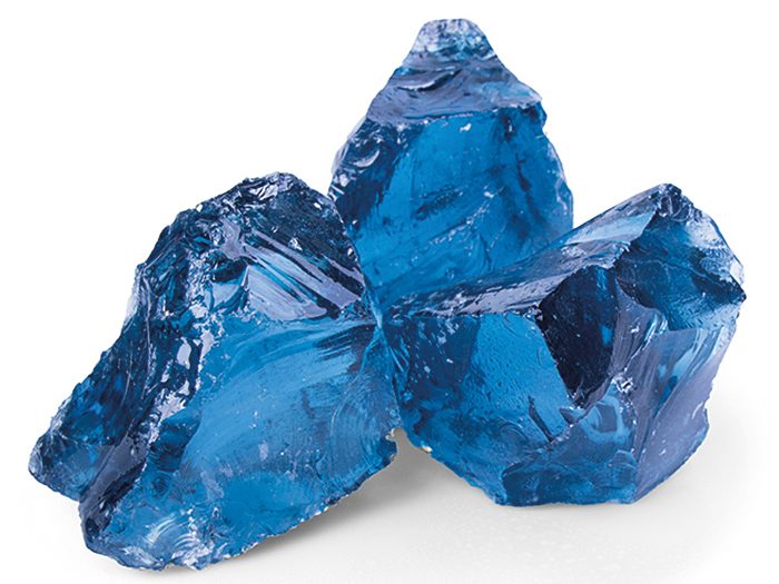 Glasbrocken für Gabione blau