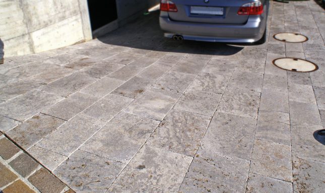 Muschelkalk Bodenplatten auto befahrbar